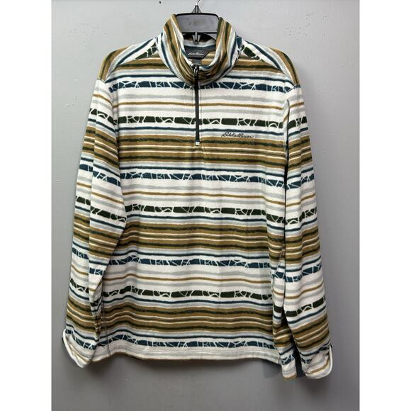 Eddie Bauer Quest Fleece 1/4 zip Mens Large Multicolor‎ Southwestern Pullover - Picture 1 of 8